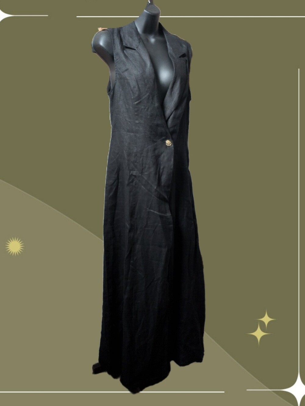 ✨ Dissh Cora Black Linen Dress Size US 6
